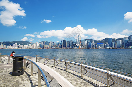 中国香港滨海大楼中国香港场景市中心商业天际玻璃城市港口吸引力全景金融图片