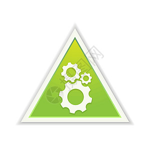 光亮设置三角形创造力齿轮机械工厂车轮插图工业徽章空白营销图片