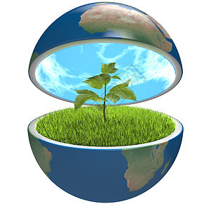 行星内植物生长叶子概念天空生物插图蓝色生态地球环境图片