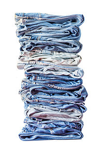 白色背景的蓝色牛仔裤衣服服装织物纺织品裤子图片