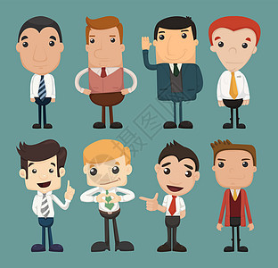 一群商务人士人物摆姿势 办公室工人管理人员情感成功漫画工作商务就业经理衬衫幸福图片