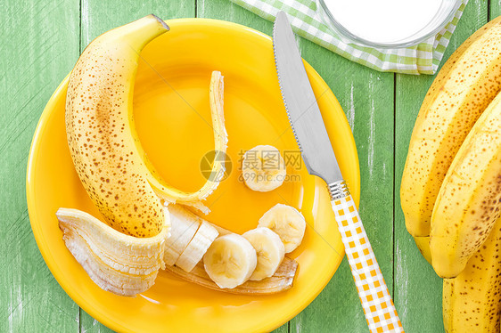 香蕉早餐午餐皮肤甜点盘子美食小吃水果饮食剪裁图片