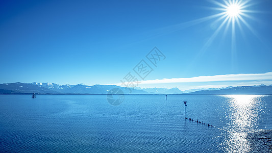 Constance 湖康斯坦恩斯高山太阳旅游旅行蓝色海滩天空海景地平线土地全景图片