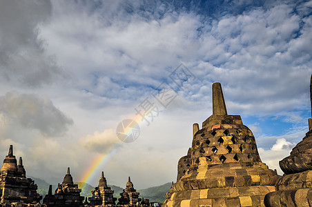 斯图帕·彩虹布丁寺庙 Borobudur建筑群高清图片
