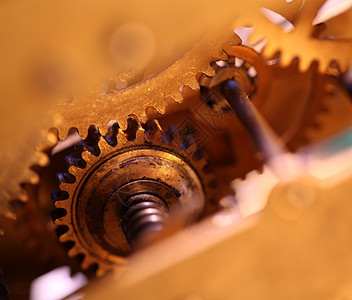 时钟机制宏观手表技术口径古董引擎齿轮金属机器运动图片