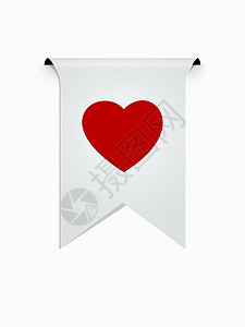 带有心脏图标的丝带界面互联网旗帜帮助阴影款待洞察力网络幸福恋情图片