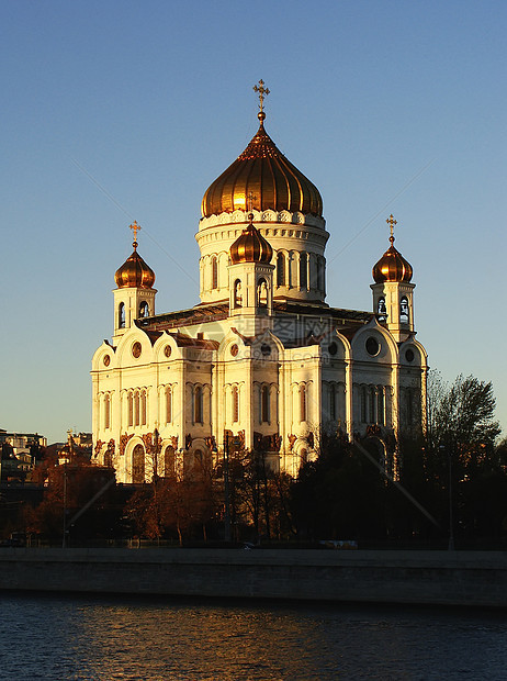 基督救主大教堂 清晨在俄罗斯莫斯科举行天际宗教天炉风景纪念馆建筑学教会景观基督正方形图片