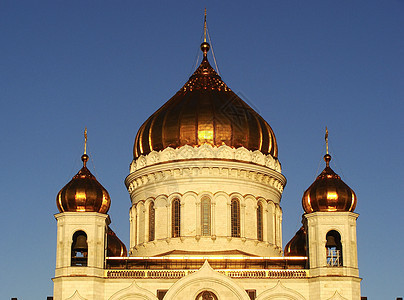 基督救主大教堂 清晨在俄罗斯莫斯科举行宗教天际教会联邦城市地标纪念馆纪念碑天炉圆顶图片