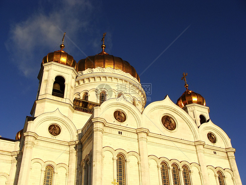 基督救主大教堂 清晨在俄罗斯莫斯科举行寺庙天空地标观光全景银行景观联邦城市宗教图片