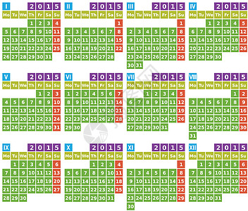 带有简单广场图标的平板设计2015 2015 日历图片