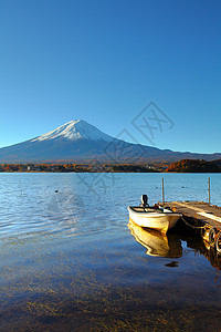 富士山和渔船图片