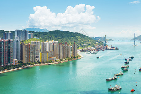 香港码头景观巡航建筑学办公室摩天大楼青衣城市港口天线图片