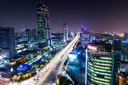 首尔江南区建筑学路口建筑物景观城市场景公司风景摩天大楼市中心图片