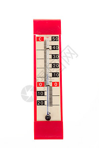 红色塑料回温计玻璃季节测量环境数字家庭温度宏观白色酒精图片