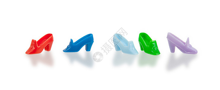 小型塑料玩具鞋背景图片