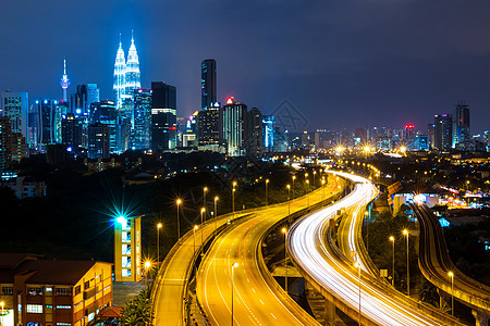 吉隆坡 晚上地标建筑首都办公室场景蓝色城市商业中心风景图片