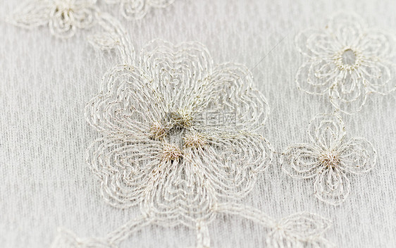 美丽的蕾带黄色丝绸宏观蕾丝织物婚礼新娘衣服花边材料图片