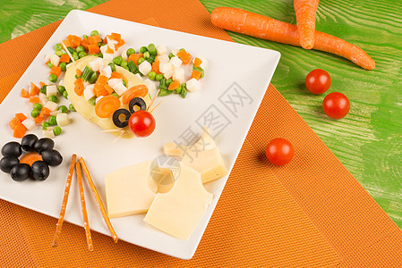 老鼠盘子蔬菜服务起动机装饰创造力美食食物沙拉儿童图片