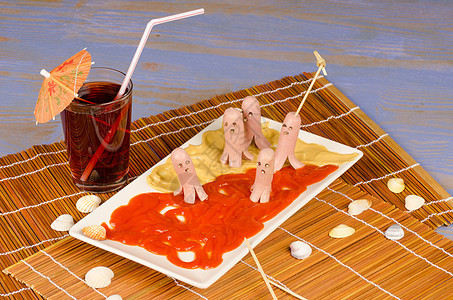 小孩点心美食童年水平装饰创造力章鱼营养食物乐趣服务图片
