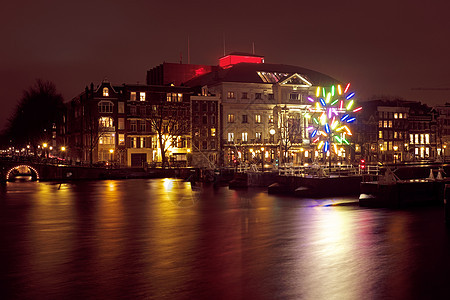 夜间从荷兰阿姆斯特丹到荷兰的城市风景城市历史首都建筑学风光街道房子特丹建筑图片