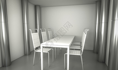 家用餐室 椅子和白桌 而不是干净的螺丝图片