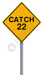 捕头22号鱼成语惯用语黄色路标困境概念白色警告图片
