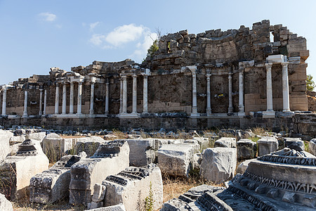土耳其一侧古老的建筑专栏文明历史古董地标废墟纪念碑旅行文化柱子考古学图片