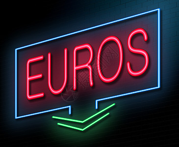 欧元概念经济货币红色插图单元交换外国指示牌蓝色联盟图片
