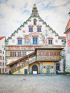 德国 Lindau 市政厅历史性摄影艺术旅游假期绘画大厅建筑学女性城市图片