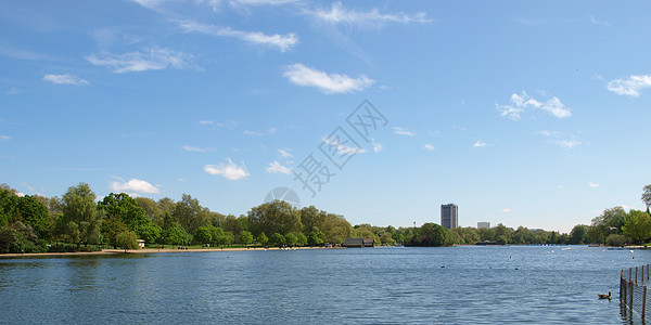 伦敦蛇角湖草地液体公园花园绿色全景王国池塘英语波浪图片