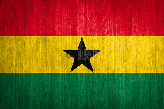 加纳在木材背景上的旗帜图片