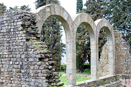 古罗马废墟绿色植物群公园历史苔藓衬套建筑建筑学水平图片