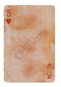 用红色红心纸背景纸牌打牌的老旧床单纸板回收风格棕色装饰古董卡片空白标签图片