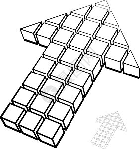由绘图立方制成的箭头图标图片