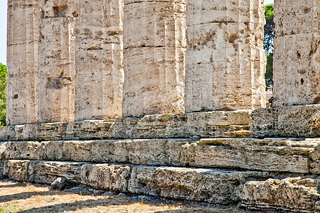 帕埃斯图姆神庙意大利废墟柱子历史帝国上帝遗迹遗产文化旅行寺庙图片