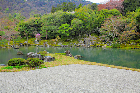 日本花园文化途径红色全景绿色寺庙精神旅行小路公园图片