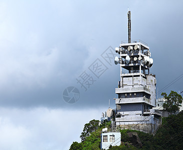 广播塔建筑学网络电讯技术建筑收音机蓝色天线通讯细胞图片