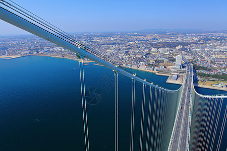 从上到下望见神户的桥跨度海峡运输地标海景天线建筑学街道基础设施淡路图片