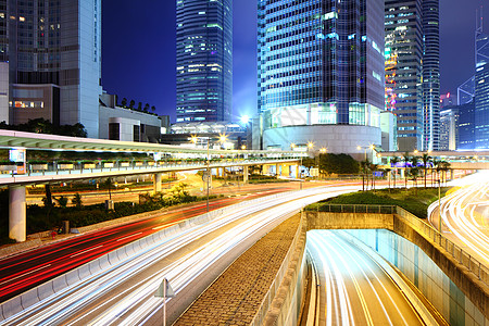 城市高速香港市的交通景观城市街道天际建筑中心摩天大楼建筑物速度市中心背景