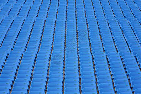 运动体育场的蓝色座位音乐会游戏观众足球长椅竞技场数字塑料民众椅子图片