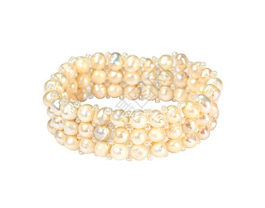 白色背景的Bracelet双jouterie 孤立金子配件首饰礼物魅力宝石珠宝皮革展示金属图片