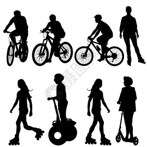 设置自行车手的轮廓 矢量图解运动旅行竞争插图男性速度活动男人行动运动员图片