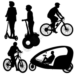 设置自行车手的轮廓 矢量图解旅行身体竞争男人活动休闲男性运动行动插图图片