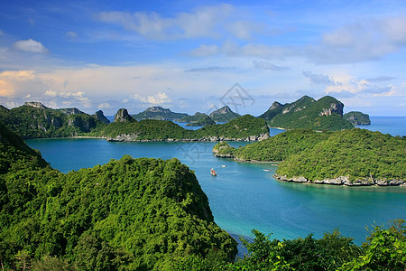 泰国昂忠国家海洋公园泰国海岸线海岸丛林盐水海湾国家海景旅行天堂热带图片