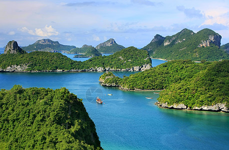 泰国昂忠国家海洋公园泰国海洋盐水海岸森林海岸线海滩天线公园国家蓝色图片