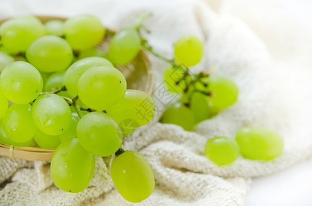 绿葡萄甜点团体水果食物麻布绿色营养植物白色图片