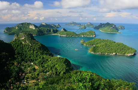 泰国昂忠国家海洋公园泰国热带海岸国家海洋森林海湾海岸线丛林海滩盐水图片