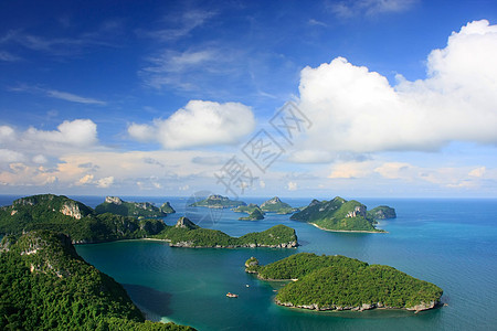 泰国昂忠国家海洋公园泰国海湾海岸海滩海洋天堂国家天线海景蓝色天空图片