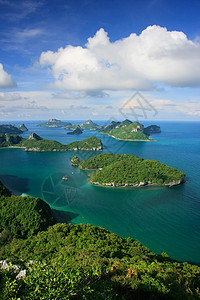 泰国昂忠国家海洋公园泰国天空盐水丛林海湾海岸线国家海景旅行公园热带图片