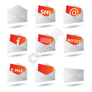图标转换设置 3d徽章插图圆形圆圈海浪剪贴邮件短信玻璃邮局图片
